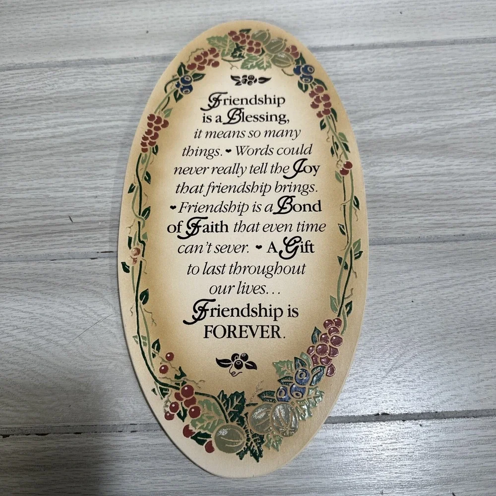FAMILY CHRISTIAN STORES Wooden Friendship Wall‎ Hanging Plaque 12x6